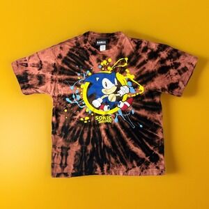 Vintage Sonic The Hedgehog Shirt Small 2000s Y2K Video Game Movie Tie Dye Acid